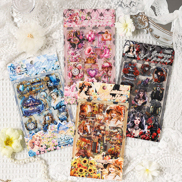6PCS Shadow Rose Series sticker