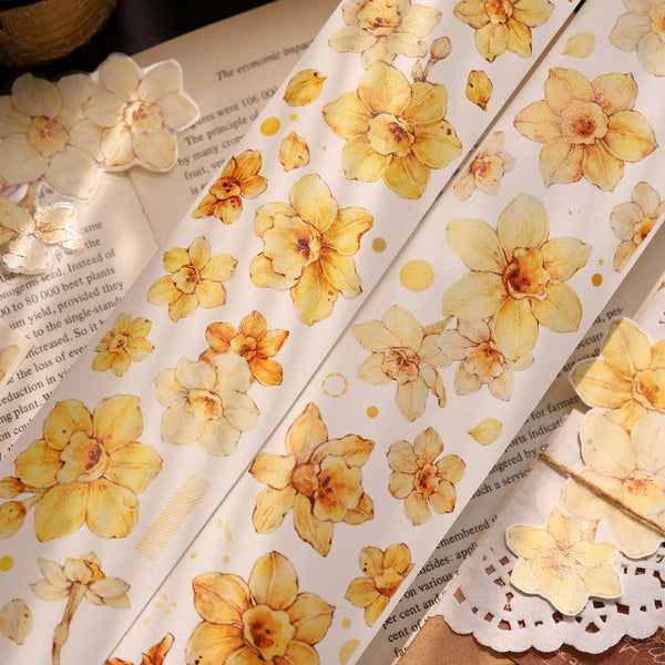 5.5cm*200cm Narcissus flower Washi/PET Tape