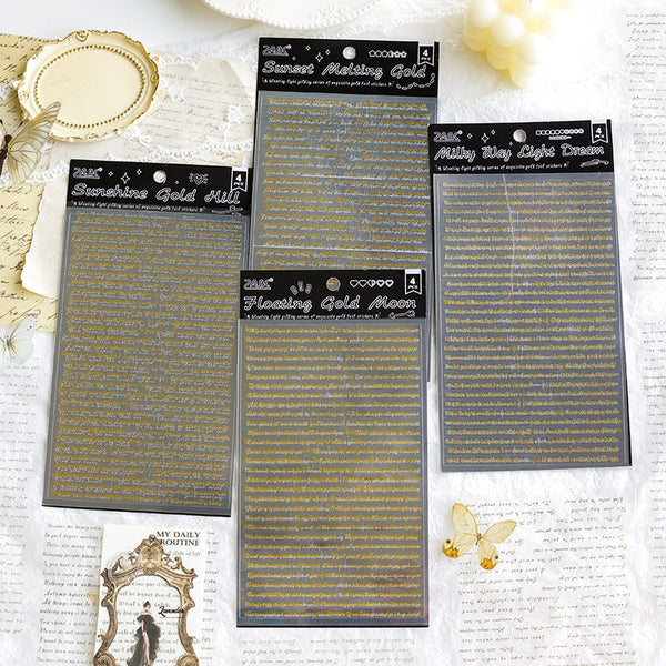 4PCS Floating Light Gilding Series sticker