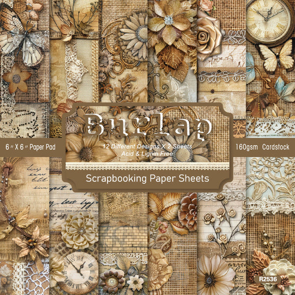 24PCS Burlap background paper