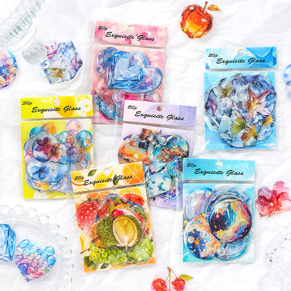 20PCS The Splendid Glass Series sticker