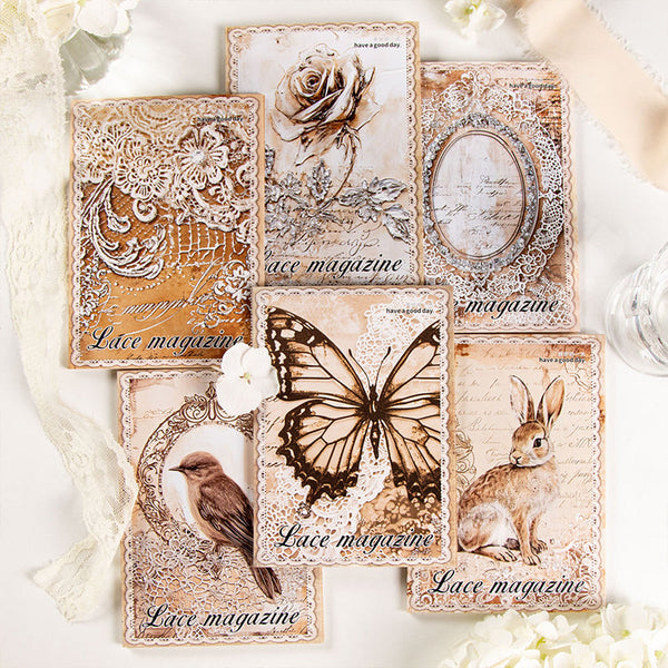 30PCS Lace Magazine Series material paper