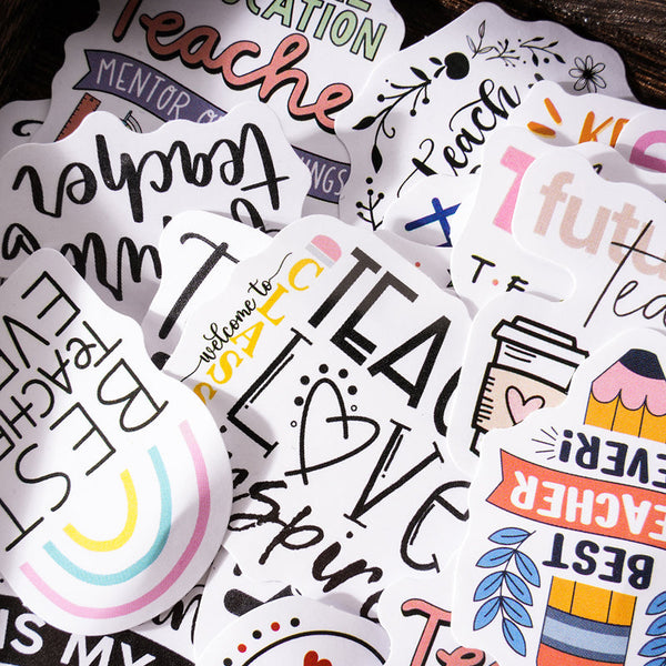 46PCS Text doodle series sticker