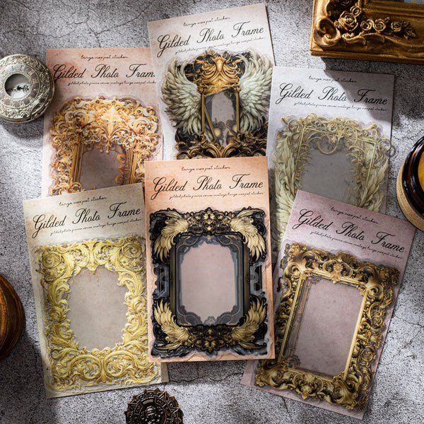 10PCS Gilded photo frame series sticker