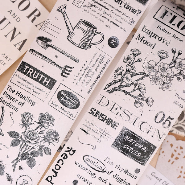 8cm*150cm Garden Newspaper Clippings Washi/PET Tape