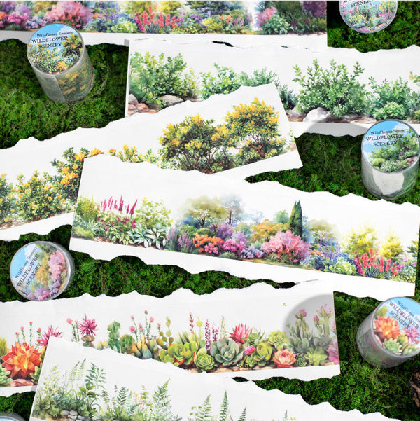 Mountain flower border series PET Tape