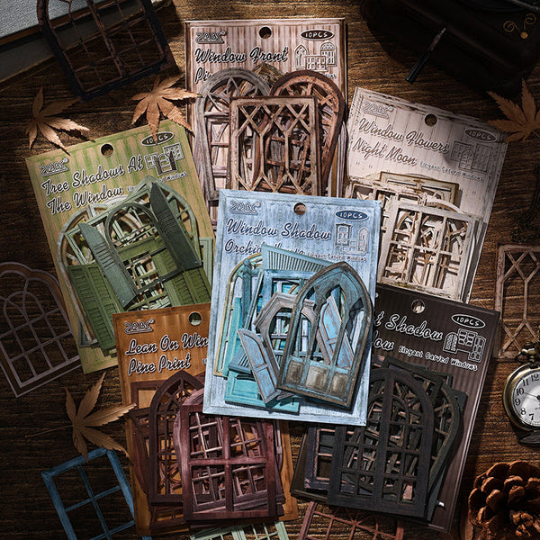 10PCS Carved Window series material paper