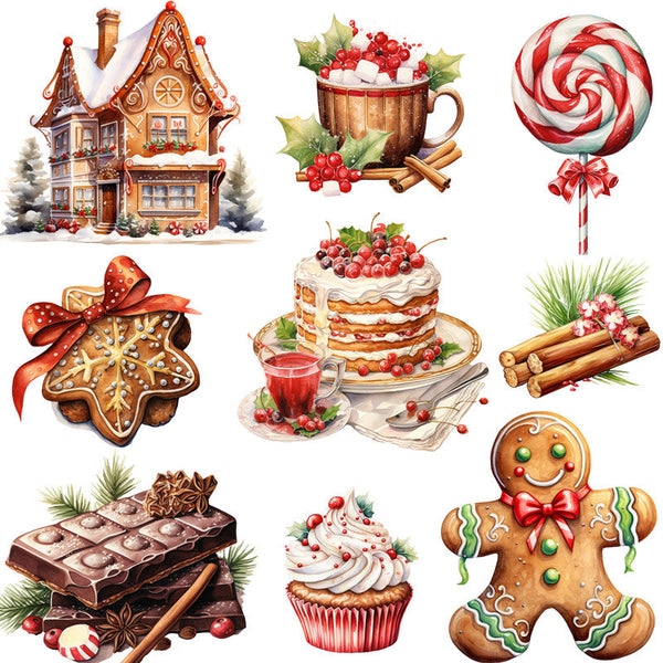 16PCS Christmas dessert sticker