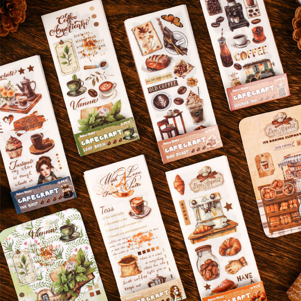 3PCS Coffee Diary Series Transfer sticker