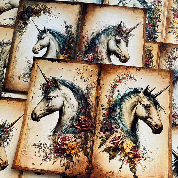 12PCS Unicorn background paper