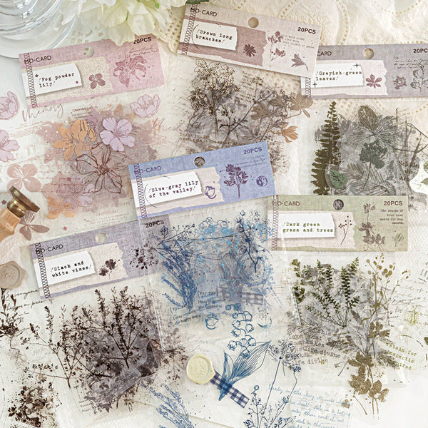 20PCS Hazy Flower Plants Series sticker
