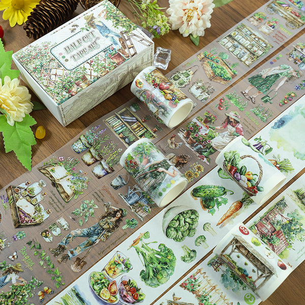 Leisurely countryside Die Cutting Washi/Fog PET Tape Set