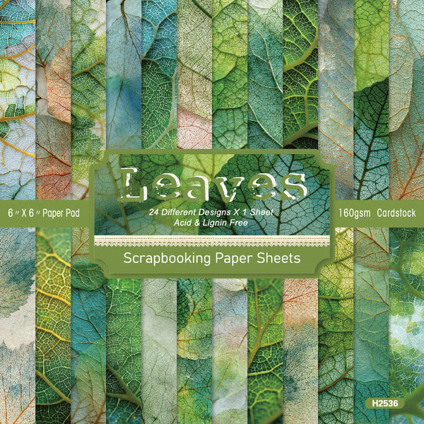 24PCS Leaves background paper