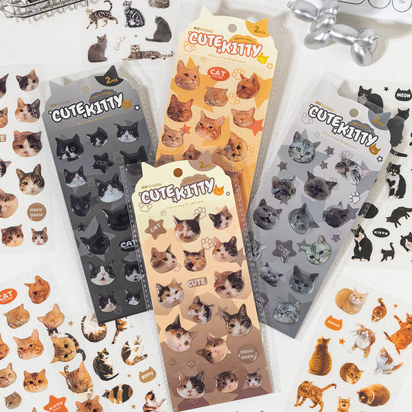 2PCS Cute Kitty series sticker