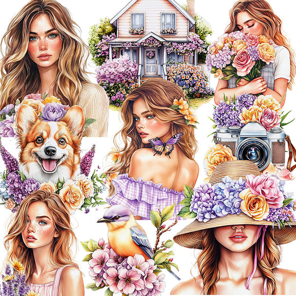 20PCS Beautiful Flower girl sticker