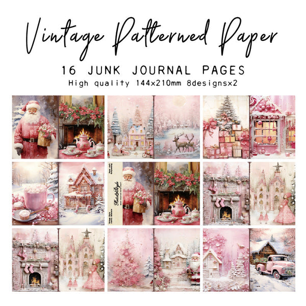 16PCS Winter Christmas background paper