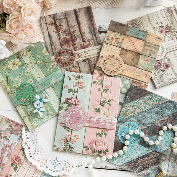 30PCS Wood colored border series material paper