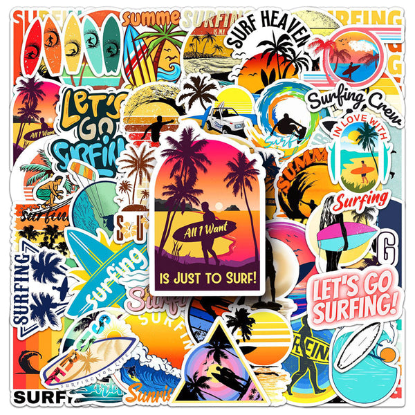 50PCS Surfing Sticker