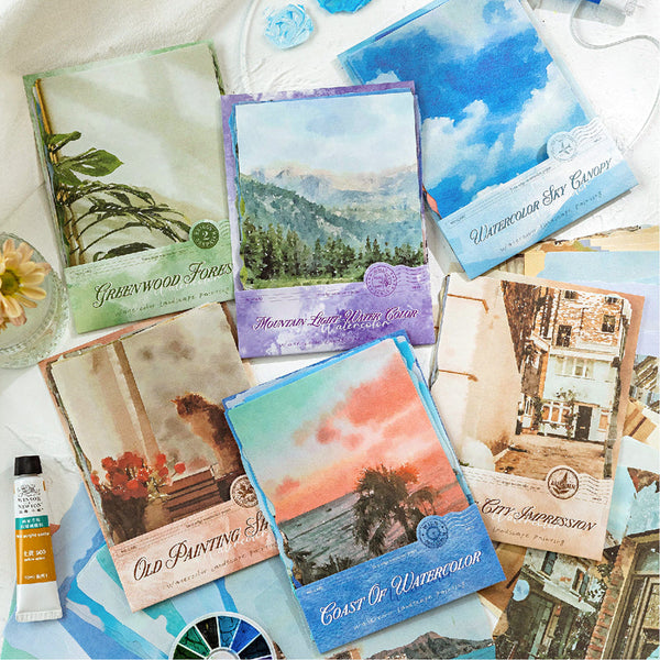 30PCS Beautiful Scene Series material paper