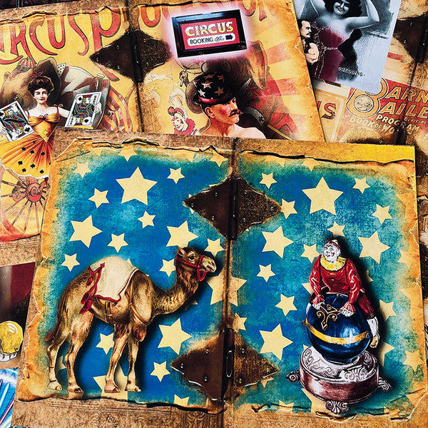 12PCS Dark circus background paper