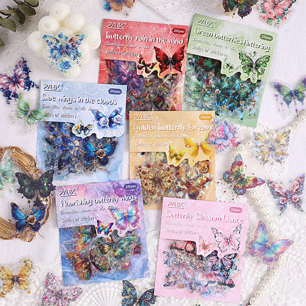 20PCS Butterfly dancing breeze series sticker