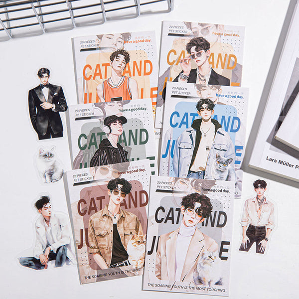 20PCS Cat talk youth series sticker