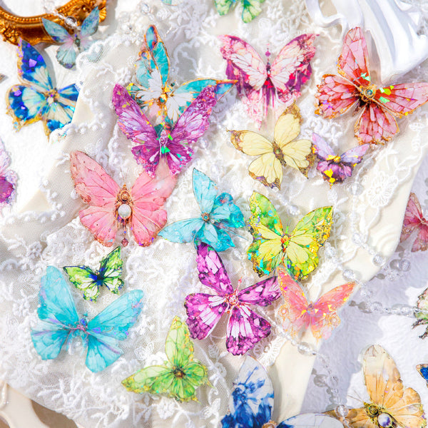 20PCS Gem Butterfly Garden series sticker