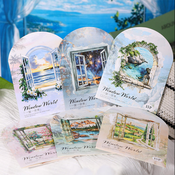 15PCS The World by the Window series sticker
