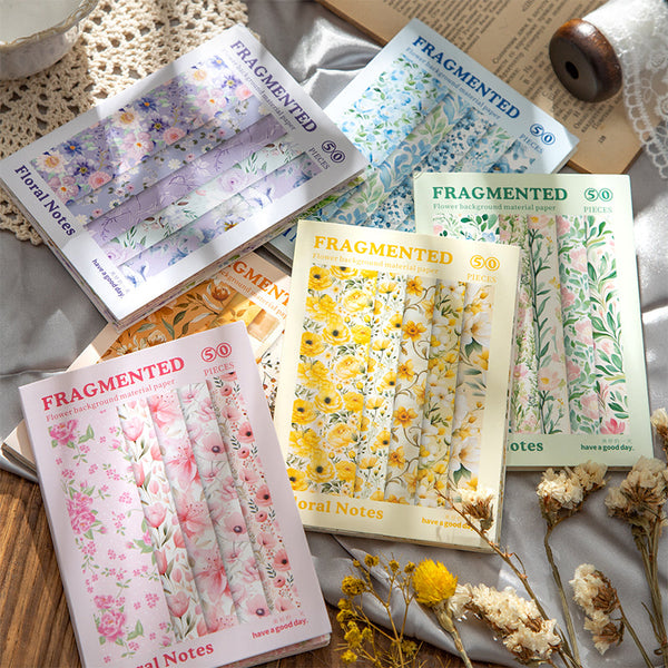 50PCS Floral note series material paper