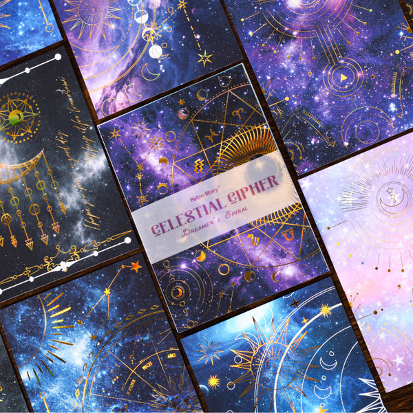 10PCS Mysterious Starry Sky series material paper