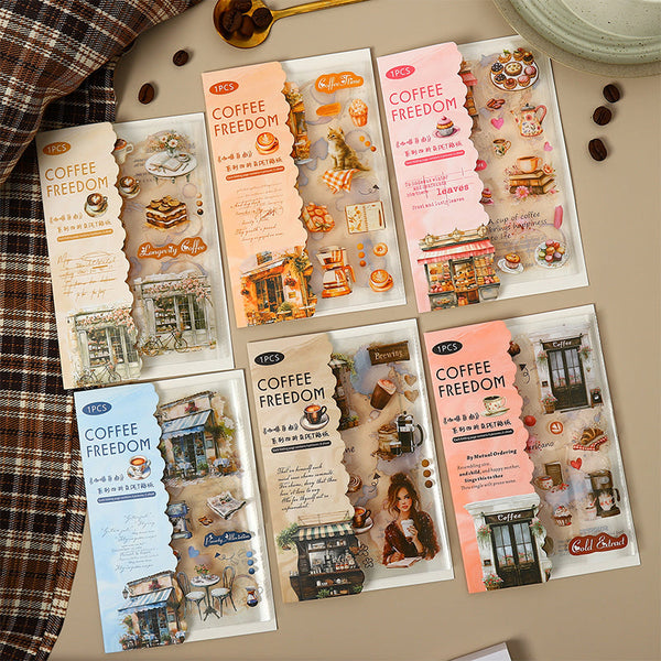 1PCS Coffee Freedom Series sticker