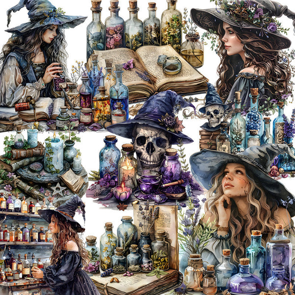 20PCS Herbal witch sticker
