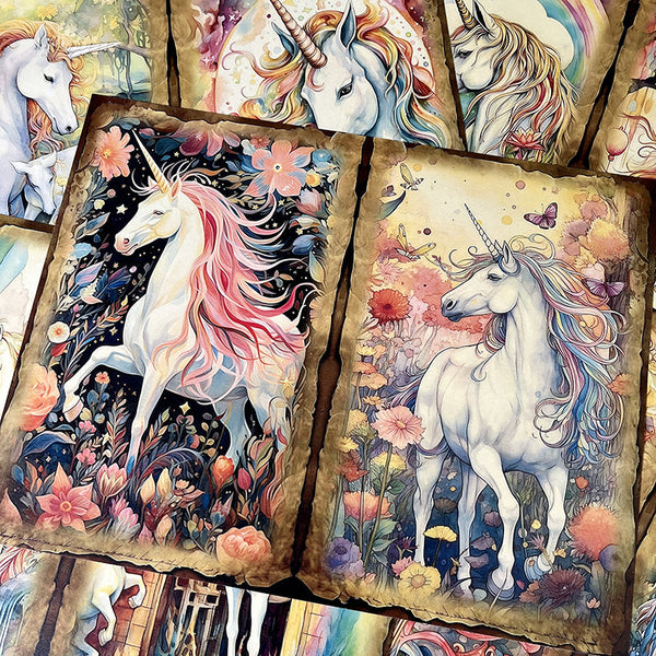 12PCS Fancy unicorns background paper