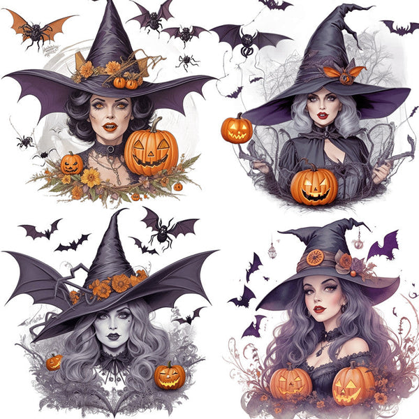 12PCS Halloween witch sticker