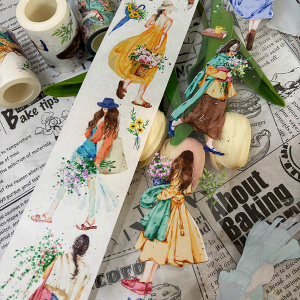 6cm*120cm Flower Dream Die Cutting Washi/PET Tape