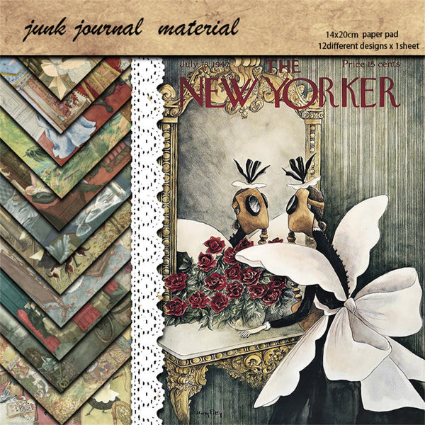 12PCS Cover of Art Magazine material paper