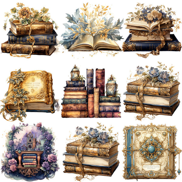 12PCS Vintage books sticker