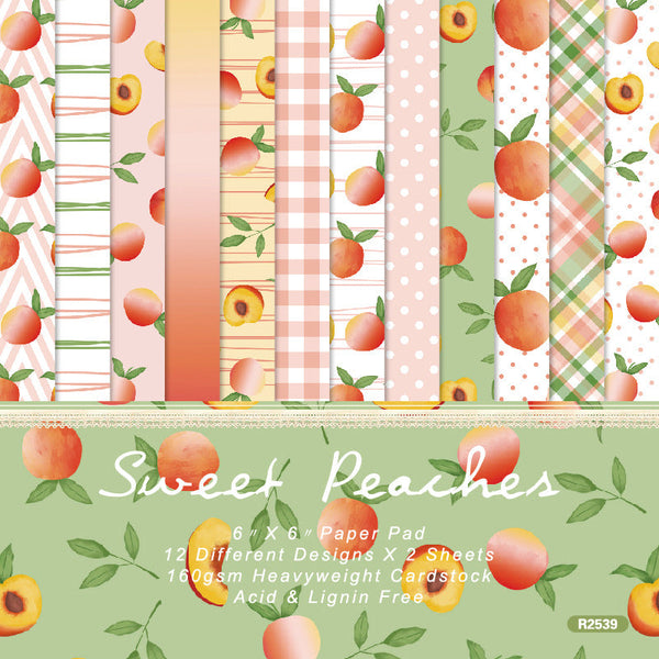 24PCS Sweet Peaches background paper