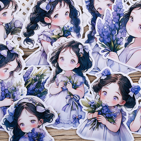 22 piezas de pegatinas de la serie Lavender Maiden 