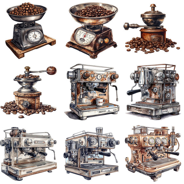 12PCS Coffee machine sticker