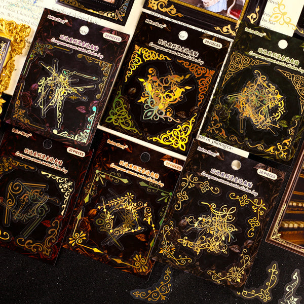 20PCS Vintage corner series sticker