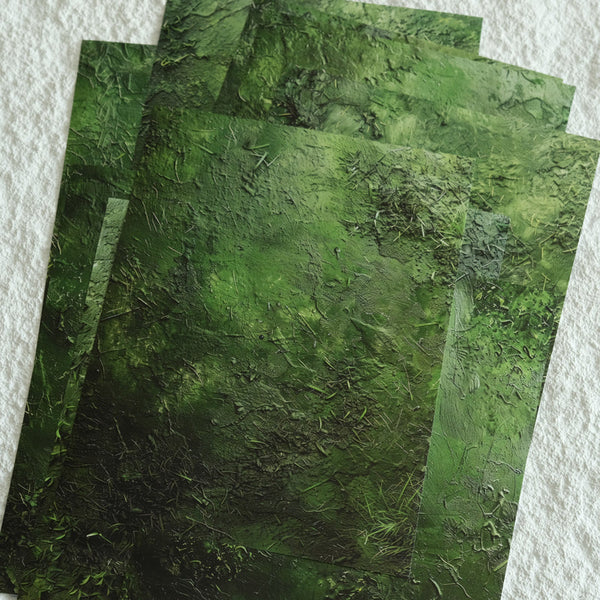 10PCS Dark green bryophytes background paper