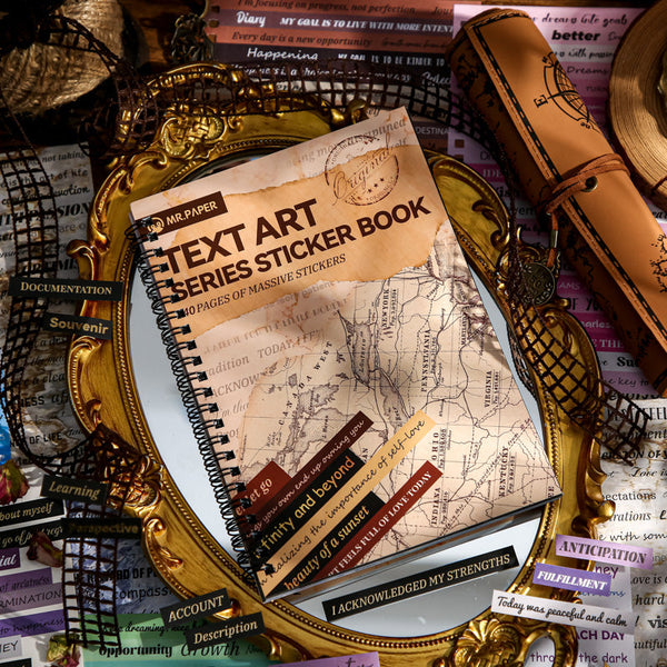 40PCS Text Art Series sticker book