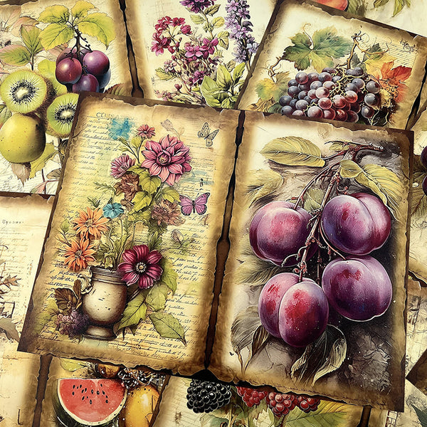 20PCS Garden fruit background paper