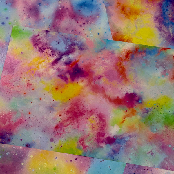 12PCS Rainbow Nebula background paper