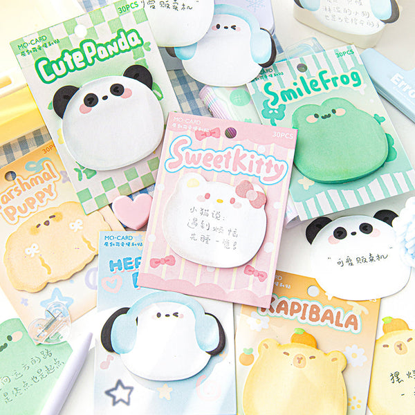 30PCS Cute pet big head series note paper