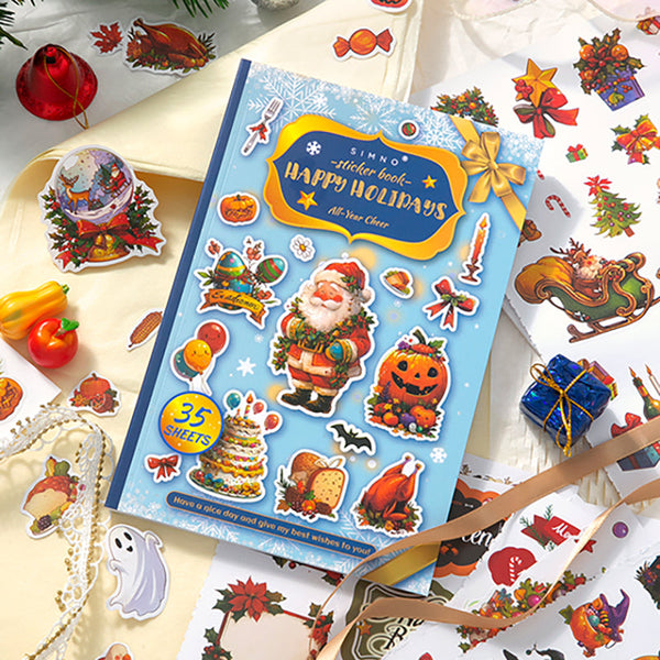 35PCS Joyous holiday series sticker book