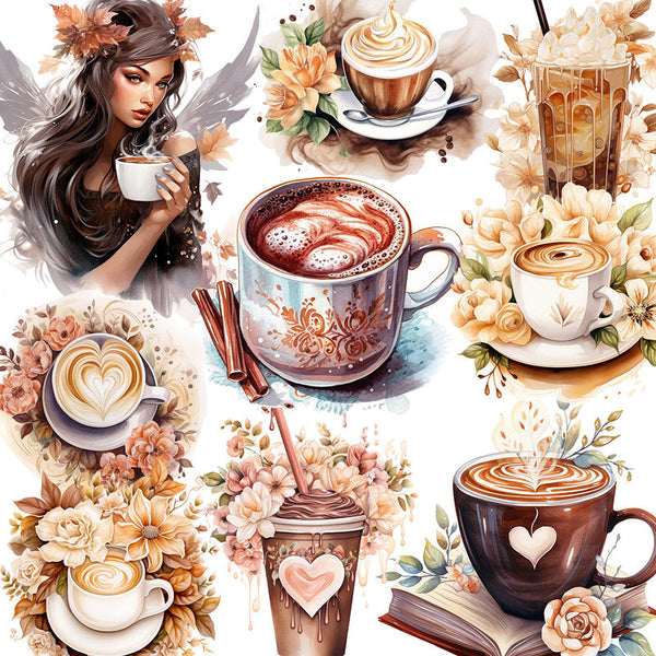 12PCS Angel coffee sticker