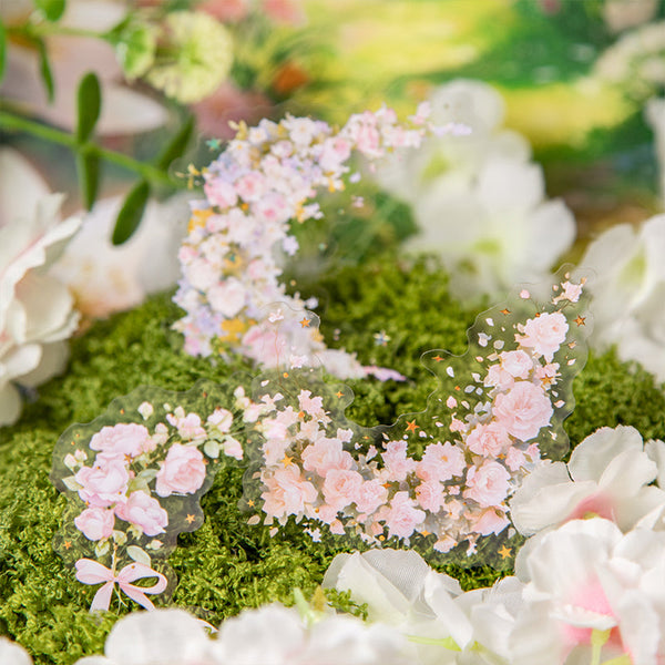 10PCS Flowers in the corner bloom series sticker