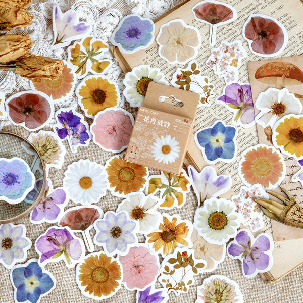 46PCS Flowers form poems  series sticker